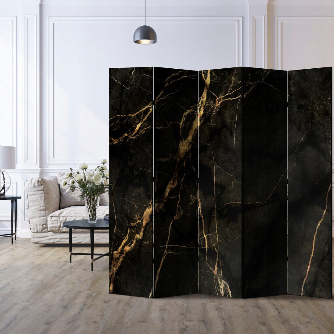 Vienpusējs aizslietnis, 225x172, Melns marmors ar zelta elementiem L-ART