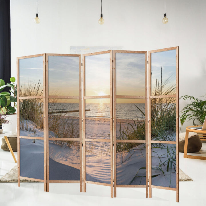 Vienpusējs japāņu aizslietnis 225x172, Aizslietnis ar smilšu kāpu un jūras ainavu L-ART