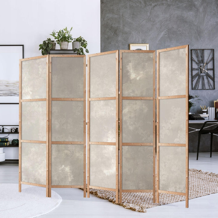 Vienpusējs japāņu aizslietnis 225x172, Klasiskais Damasks minimālismā stilā, krēmkrāsa L-ART