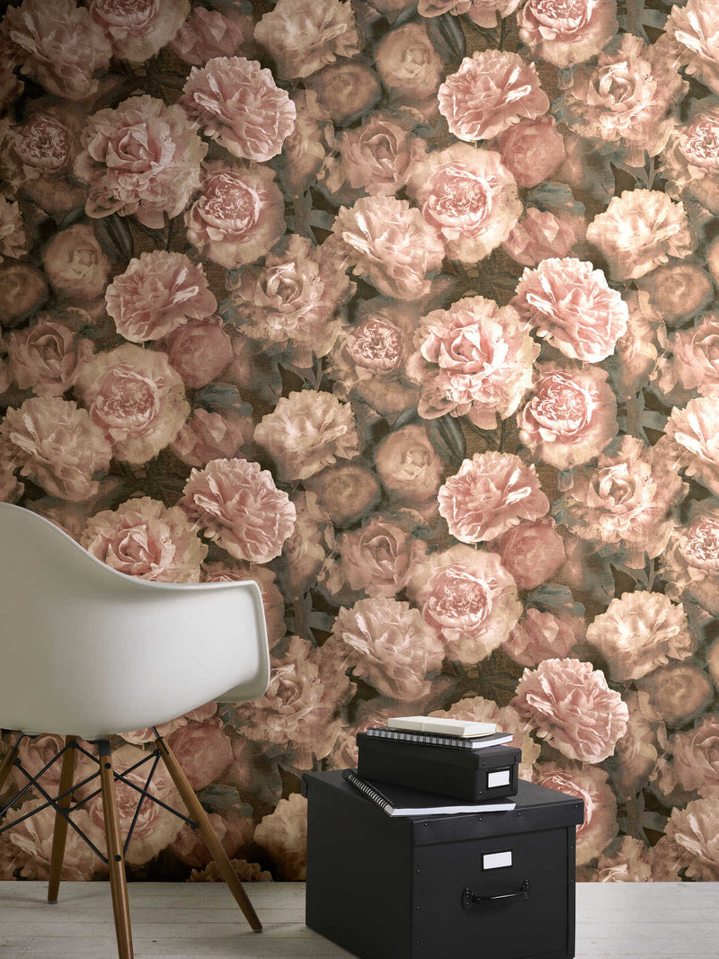 Vintāžas stila ziedu tapetes ar rozēm, 1332406 AS Creation