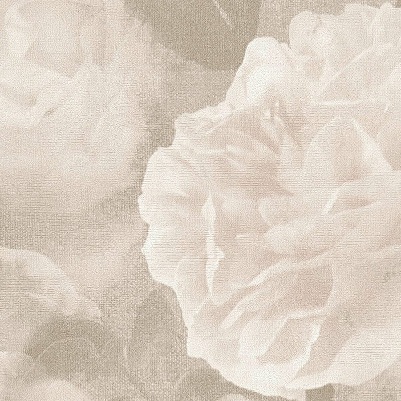 Vintāžas stila ziedu tapetes ar rozēm, krēmkrāsā, 1332407 AS Creation