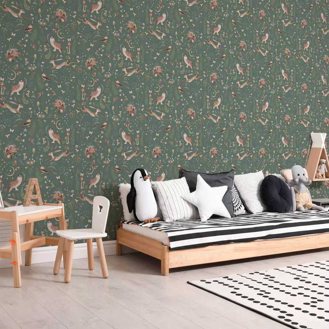 Fototapetai - Miško gamta vintažinio stiliaus, žalia spalva, 149226