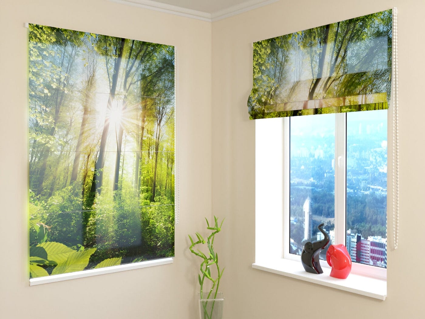 Žalūzijas ar meža skatu - Silti stari - ar stiprinājumiem pie sienas Tapetenshop.lv