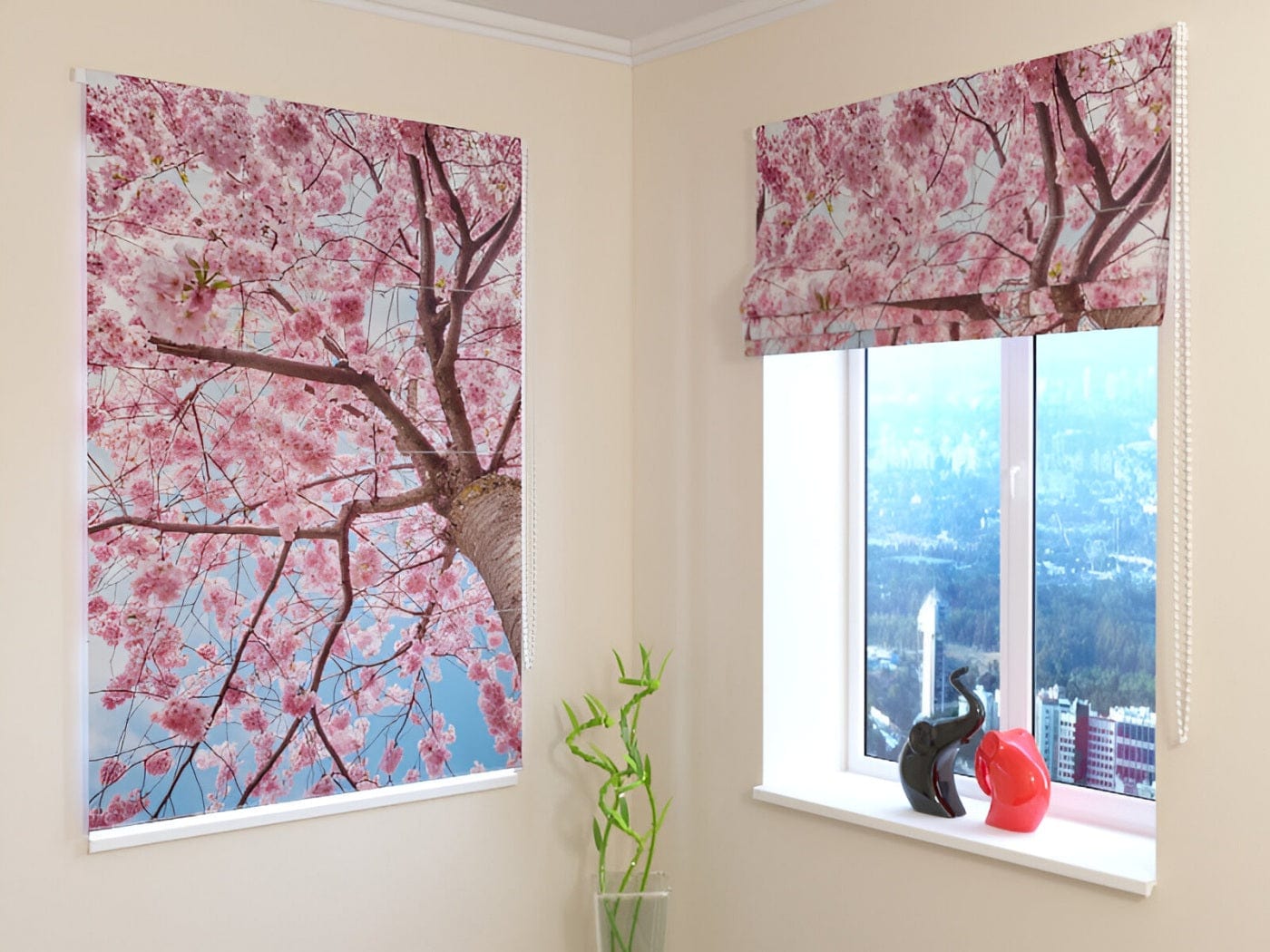 Žalūzijas ar pavasara ziediem - Ziedoša sakura - Labāka cena Tapetenshop.lv