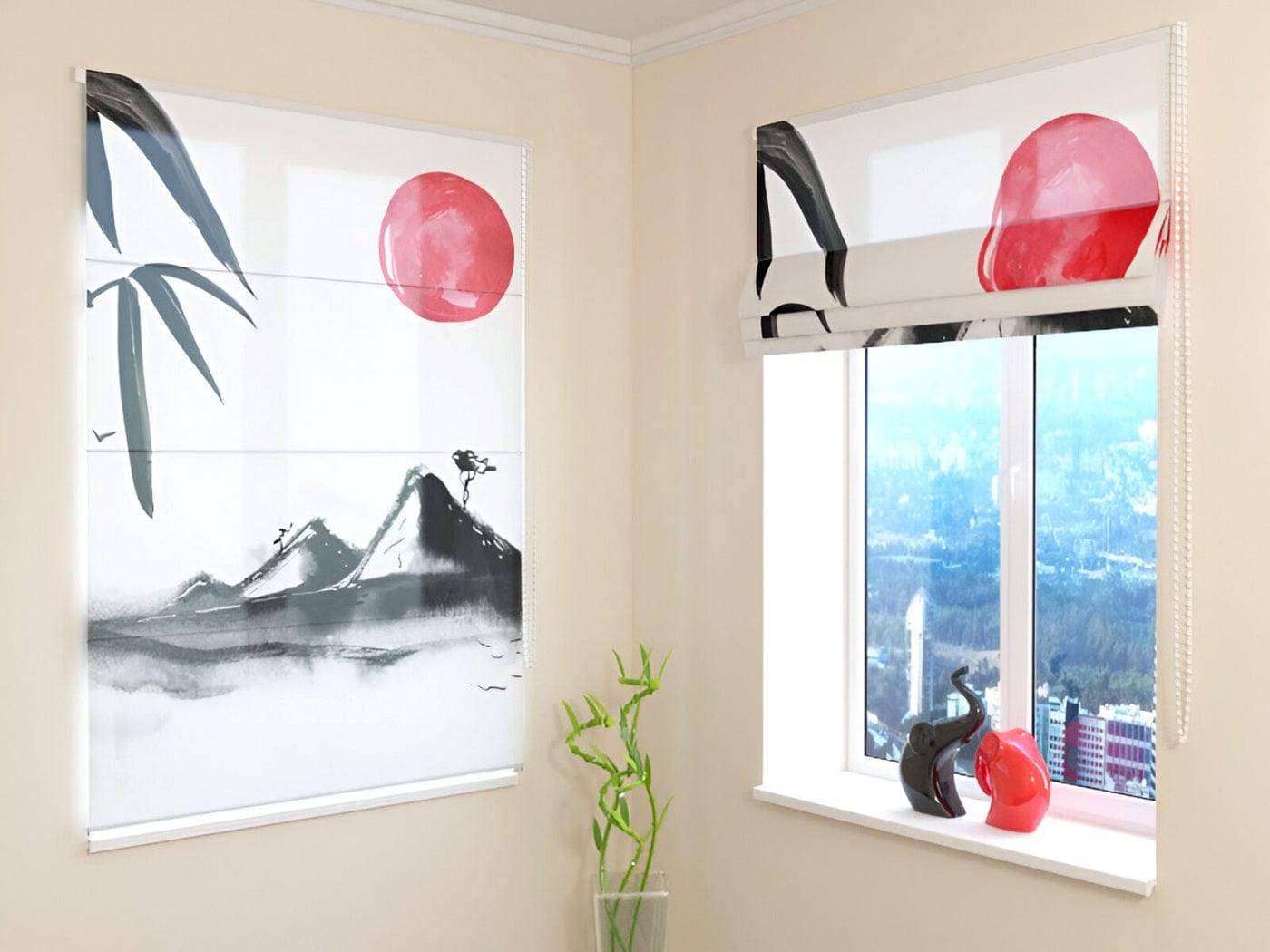 Žalūzijas austrumu stilā - baltā/melnā/sarkanā krāsā - cena Tapetenshop.lv