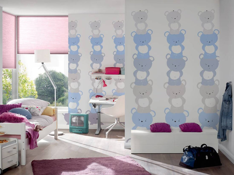 Zēnu istabas bērnu tapetes ar lāča zīmējumu 1350661 Bez PVC AS Creation