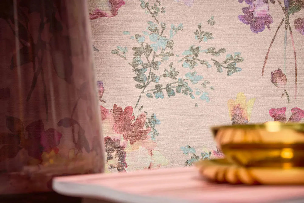 Ziedu neaustas tapetes ar spīdīgu efektu un vieglu tekstūru | 3010125 AS Creation