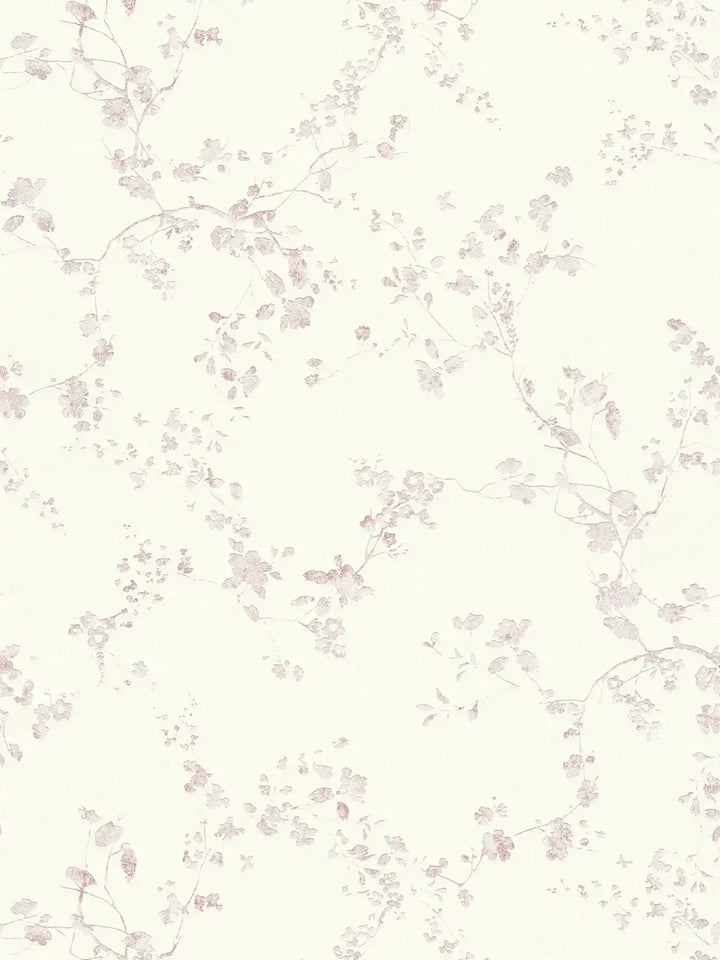 Violetas/krēmkrāsas ziedu tapetes lauku stilā, 1320501 AS Creation