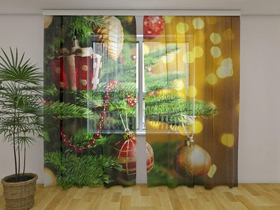 Christmas curtains - Christmas toys - choose fabric Tapetenshop.lv