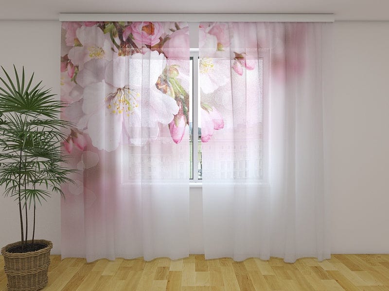 160 x 180 cm Dienas un nakts aizkari ar ziedu motīviem - Ziedošais pavasaris  (SCREEN audums) Tapetenshop.lv