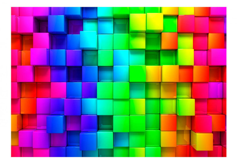3D fototapetes ar daudzkrāsainiem kubiem - Krāsaini kubi, 61949 G-ART