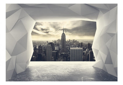 3D fototapetes ar Ņujorku pelēkos toņos - Vakaras laiks 66245