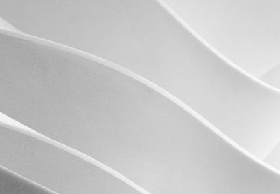 3D fototapetes Balta lente - trīsdimensiju kompozīcija baltā un pelēkā krāsā 138846 G-ART