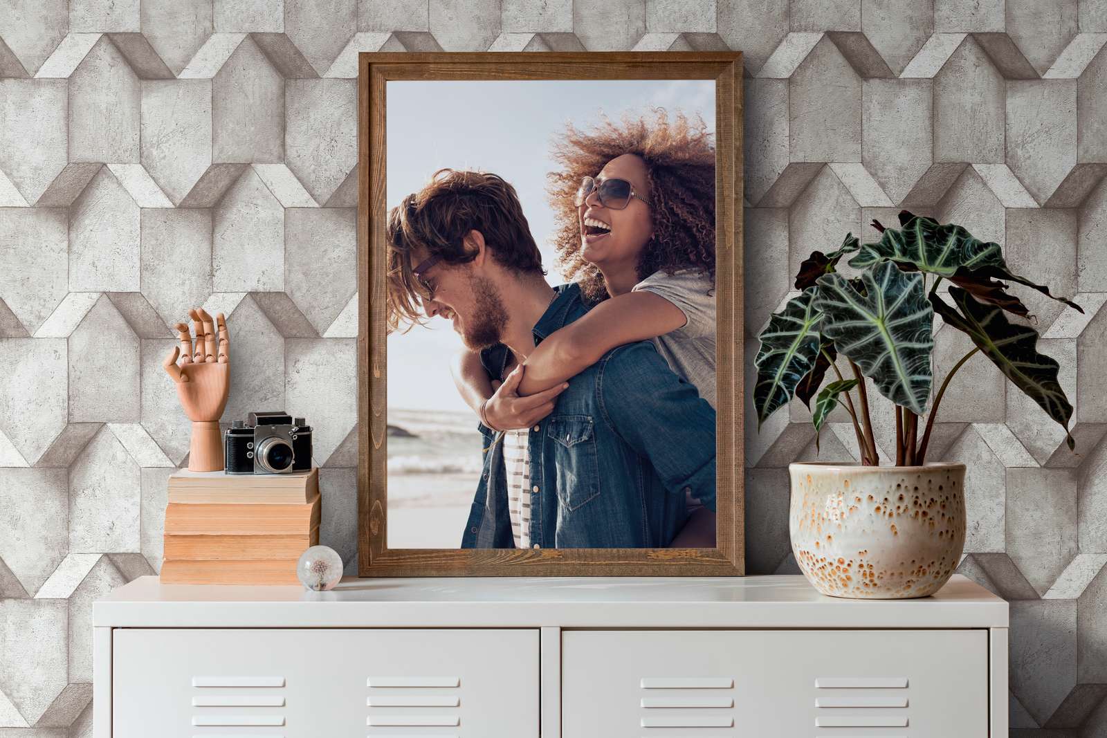 3D tapetes ar betona izskatu un faktūru bēšā krāsā, 388273 AS Creation