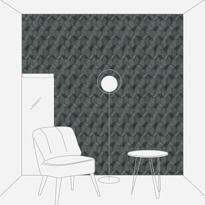 3D tapetes ar betona izskatu un faktūru melnā krāsā, 1366260 AS Creation