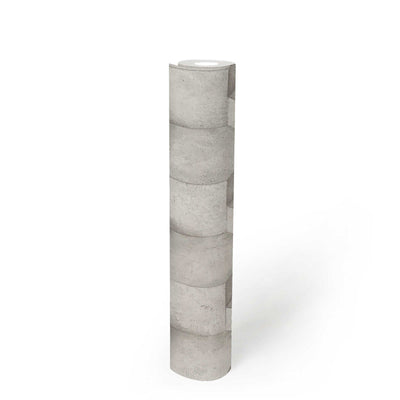 3D tapetes ar betona izskatu un faktūru pelēkā krāsā, 1366262 AS Creation