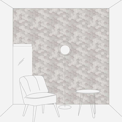 3D tapetes - sešstūra bišu šūnas, baltā krāsā, 1364237