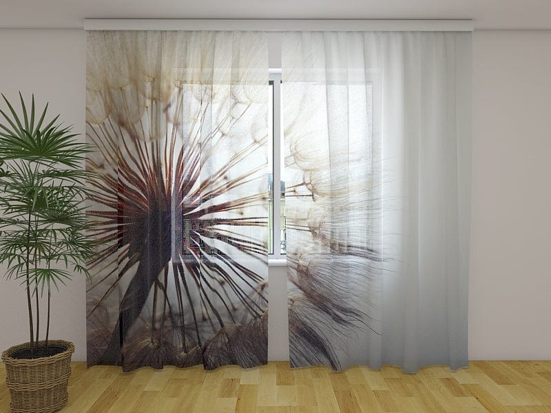 Curtains Charming dandelions 180 x 140 cm (2x90x140 cm) / Chiffon