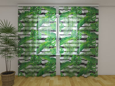 Curtains with flowers - Exotic tropical plants