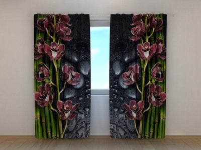 Curtains with flowers - Magical orchids