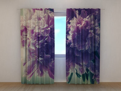 Curtains with flowers - Peonies Tapetenshop.lv