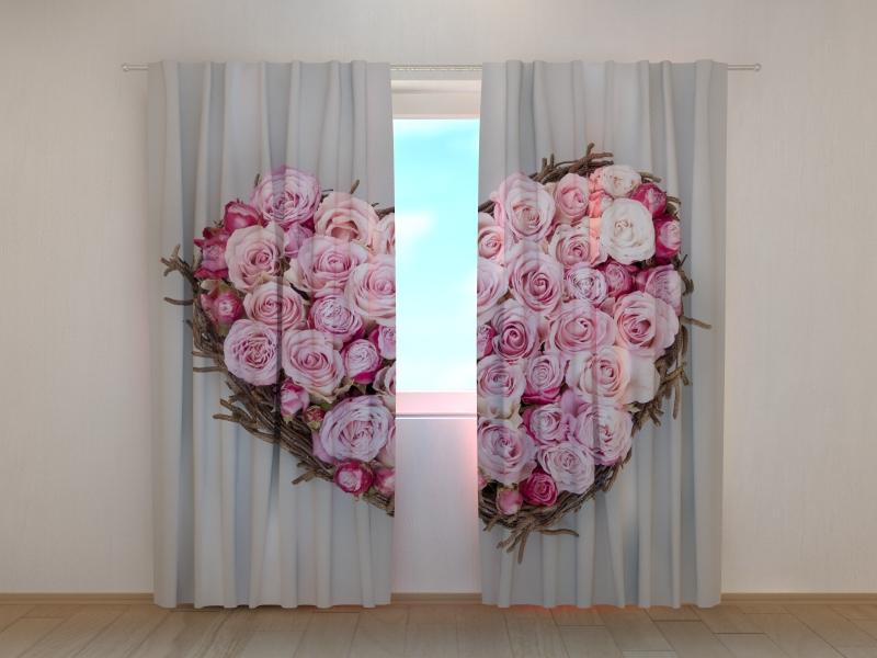 Dienas un nakts aizkari ar ziedu motīviem - HEART OF LOVE Tapetenshop.lv