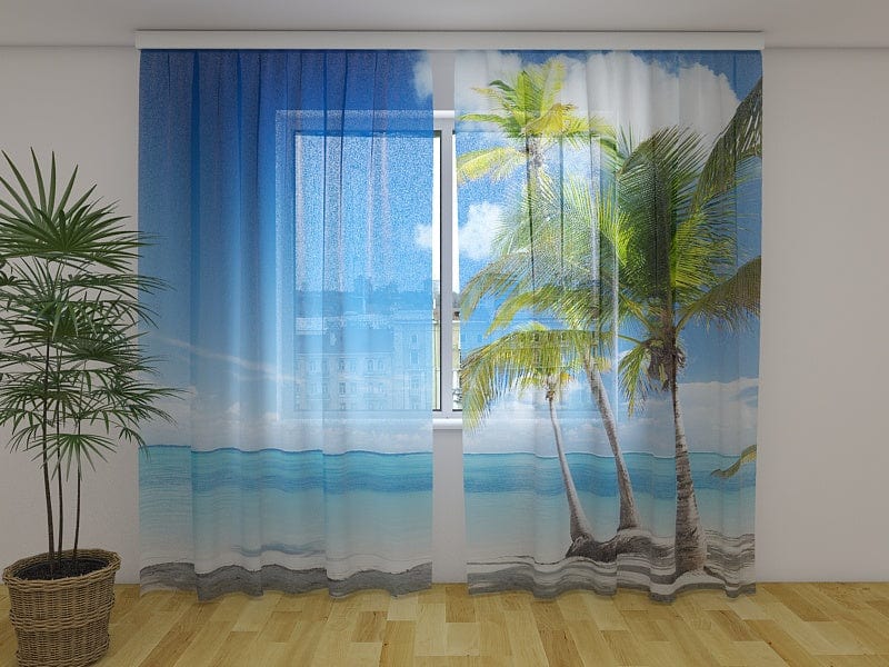 Tropiskie aizkari saulainas viesistabai - relaksējošai atmosfērai Tapetenshop.lv