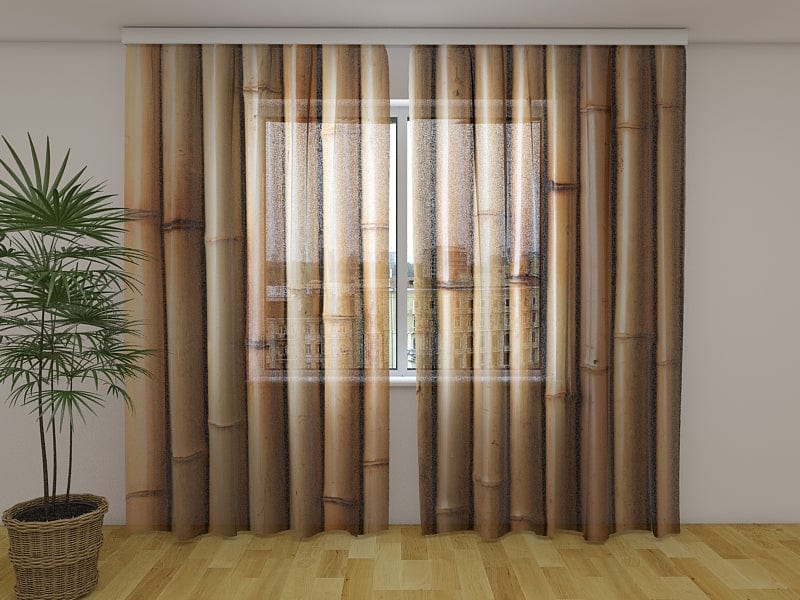 Aizkari Sauss brūns bambuss 160 x 140 cm (2x  80x140 cm) / Chiffon