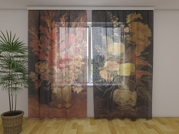 Dienas un nakts aizkari - Vāze ar asterēm - Vinsents van Gogs Tapetenshop.lv