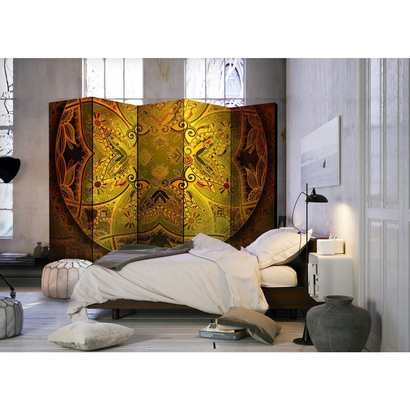 Aizslietnis ar austrumu ornamentu - Mandala: Zelta spēks II 225x172 cm ART