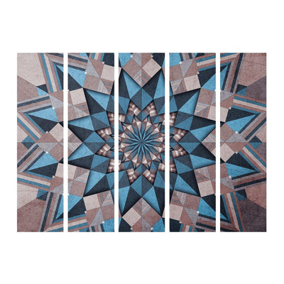 Aizslietnis ar austrumu ornamentu - Zvaigžņu mandala (Brūni-zila) II 225x172 cm ART