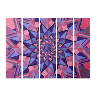 Aizslietnis ar austrumu ornamentu - Zvaigžņu mandala (rozā-violeta) II 225x172 cm ART