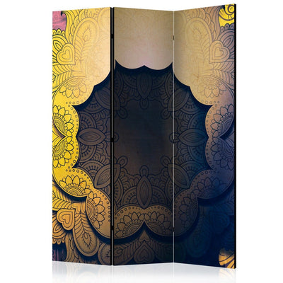 Aizslietnis ar mandalas rakstu - Ziedu apkakle (dzeltena) 135x172 cm ART
