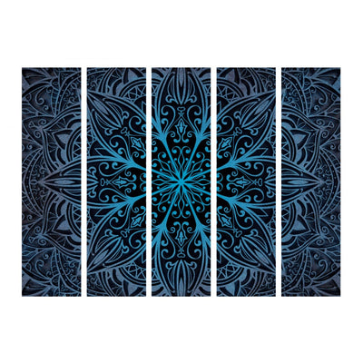 Aizslietnis ar mandalas rakstu zilā krāsā - Spalvas (zilas) II 225x172 cm ART