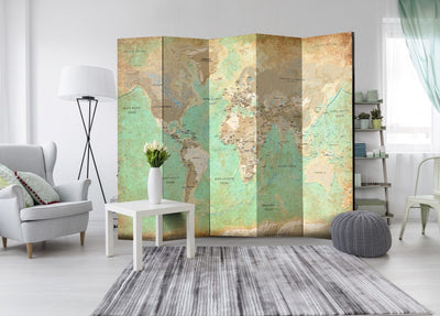 Aizslietnis Tirkīza pasaules karte  225x172 cm ART