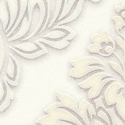 Baroka stila tapešu ornamenti ar mirdzuma efektu - baltā krāsā, 1320526 AS Creation