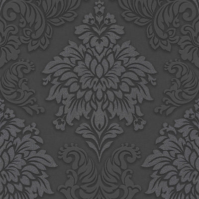 Baroka stila tapešu ornamenti ar mirdzuma efektu - melnā krāsā 1320530 AS Creation
