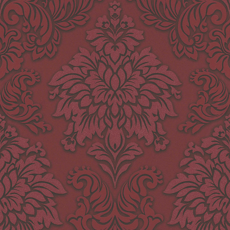 Baroka stila tapešu ornamenti ar mirdzuma efektu - sarkanā krāsā 1320527 AS Creation