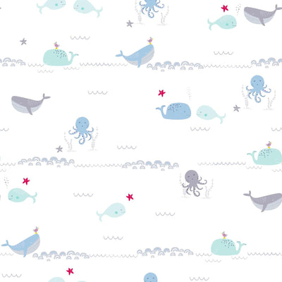 Children's room wallpaper with sea animals 1350565 Without PVC AS Creation