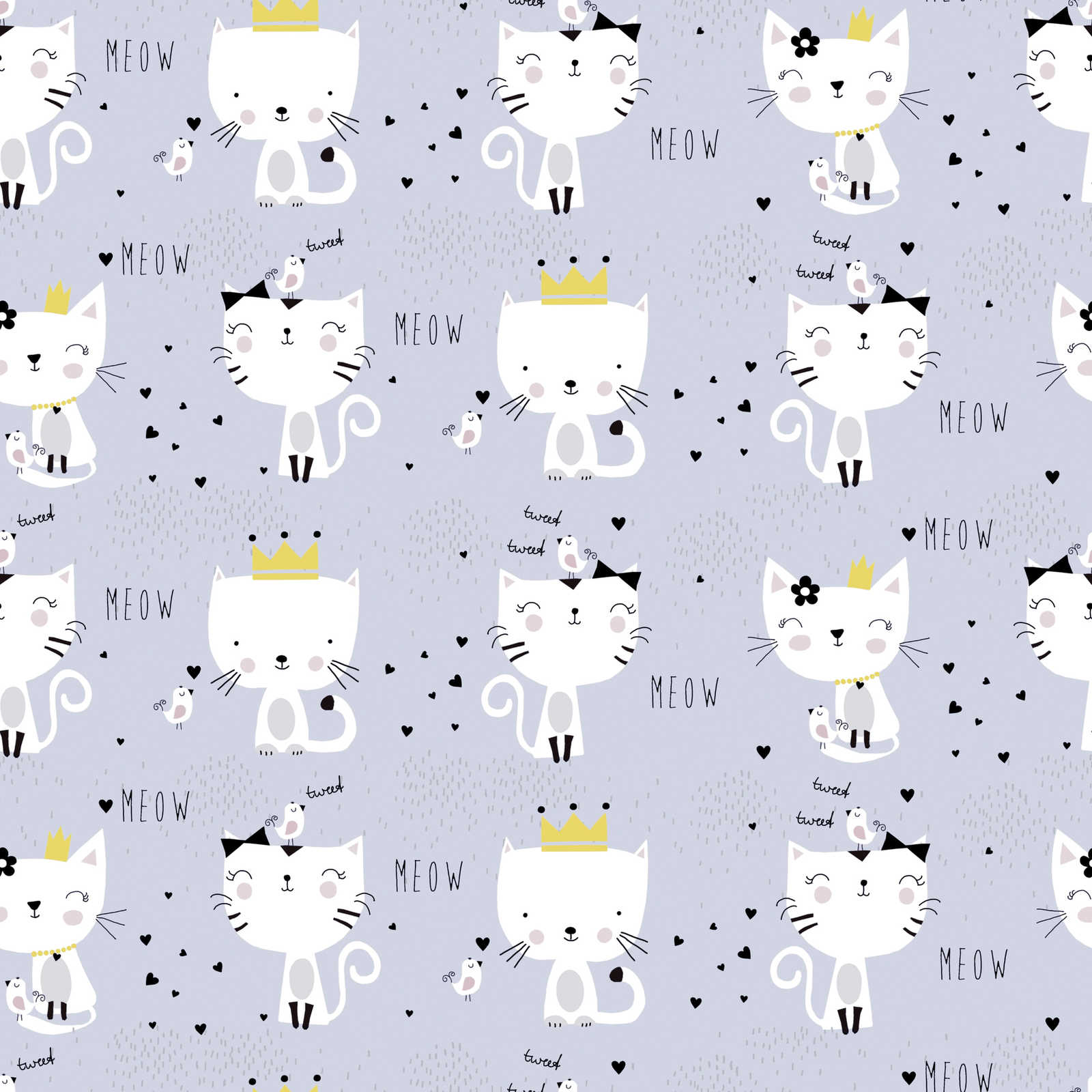 Bērnu istabas tapetes ar kaķu motīvu - pelēkā krāsā, 381311, Bez PVC 🌿 AS Creation
