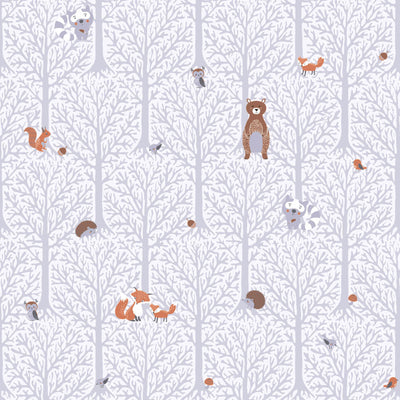 Bērnu pelēkas tapetes meitenes istabai – ar meža dzīvniekiem, 1350407 Bez PVC AS Creation