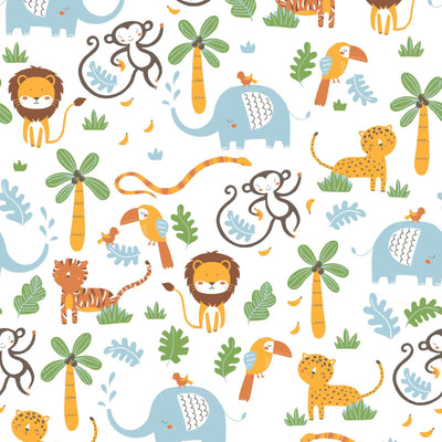 Bērnu tapetes ar džungļu dzīvniekiem – daudzkrāsainas, 1350340 Bez PVC AS Creation