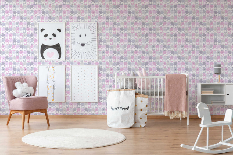 Bērnu tapetes meitenes istabai ar lāčiem rozā toņos 1350554 Bez PVC AS Creation