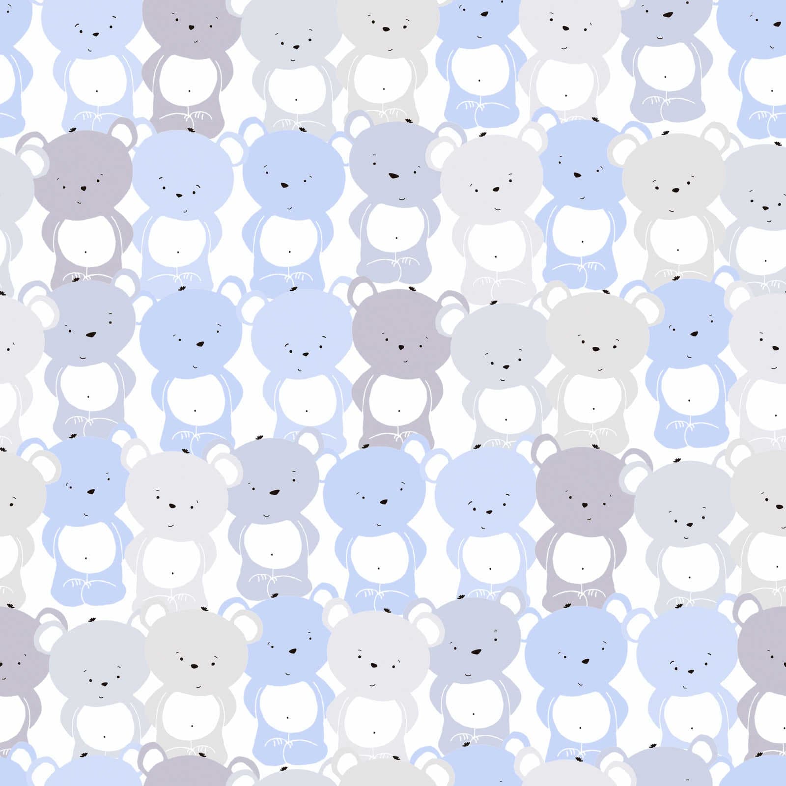 Bērnu tapetes zēnu istabai ar lāčiem zilā un pelēkā krāsā, 381291, Bez PVC 🌿 AS Creation