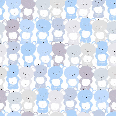 Bērnu tapetes zēnu istabai ar lāčiem zilā un pelēkā krāsā, 381291, Bez PVC 🌿 AS Creation
