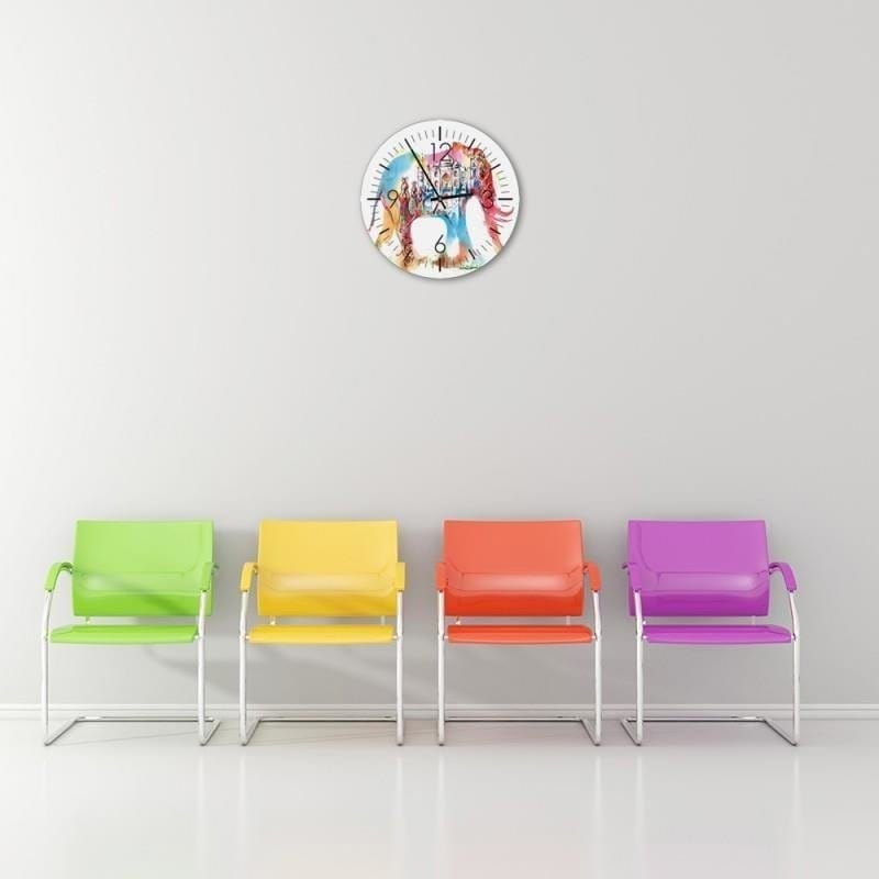 Dekoratīvais sienas pulkstenis Krāsains zilonis Home Trends