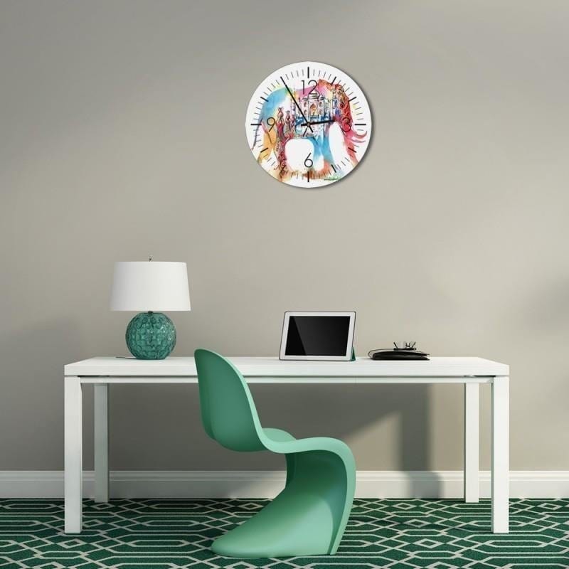 Dekoratīvais sienas pulkstenis Krāsains zilonis Home Trends