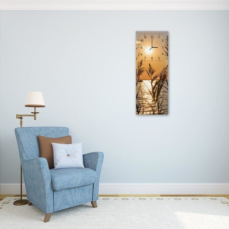 Dekoratīvais sienas pulkstenis Niedres saulrietā, 14150 Home Trends