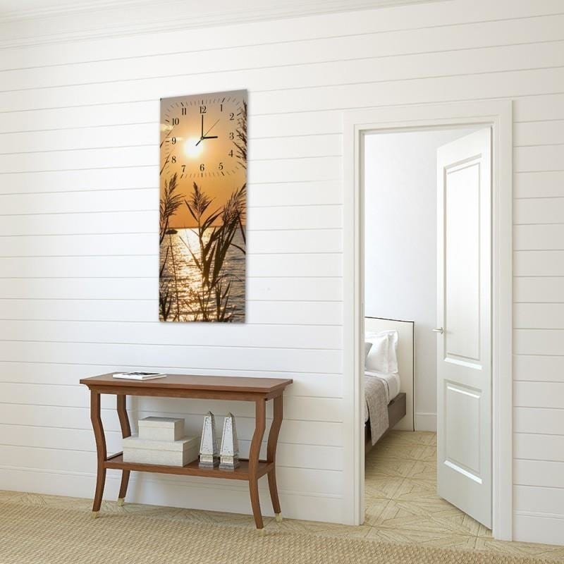 Dekoratīvais sienas pulkstenis Niedres saulrietā, 14150 Home Trends