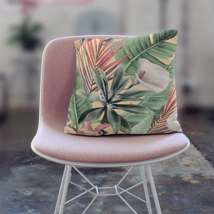 Dekoratīvas spilvendrānas - Raksts ar tropiskiem ziediem un lapām G-art